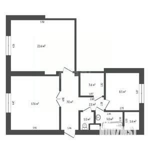 2-к квартира, вторичка, 67м2, 2/3 этаж