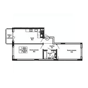 2-к квартира, вторичка, 61м2, 3/9 этаж