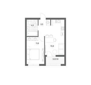 1-к квартира, строящийся дом, 37м2, 7/18 этаж
