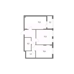 2-к квартира, вторичка, 74м2, 1/8 этаж