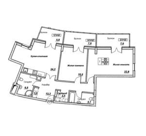 2-к квартира, вторичка, 98м2, 2/7 этаж