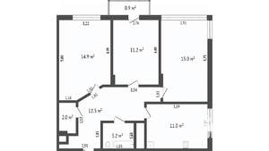 3-к квартира, вторичка, 69м2, 17/17 этаж