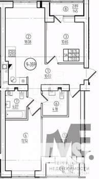 3-к квартира, вторичка, 76м2, 1/9 этаж