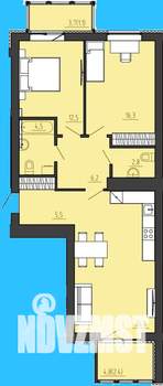2-к квартира, вторичка, 83м2, 4/8 этаж