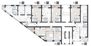 2-к квартира, строящийся дом, 67м2, 1/9 этаж