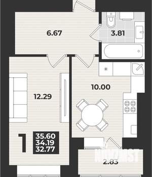 1-к квартира, вторичка, 36м2, 2/9 этаж