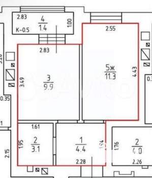 1-к квартира, вторичка, 28м2, 9/10 этаж