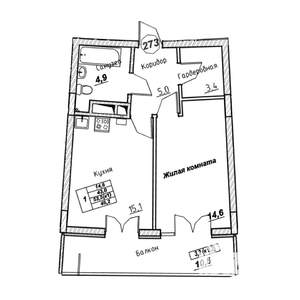 1-к квартира, вторичка, 46м2, 5/7 этаж