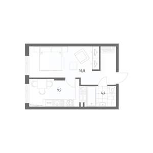 1-к квартира, вторичка, 35м2, 4/8 этаж