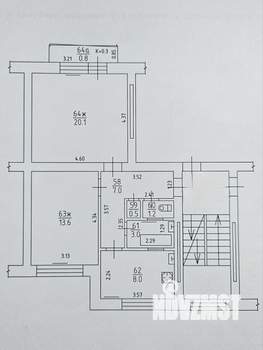 2-к квартира, вторичка, 53м2, 3/5 этаж