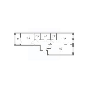 2-к квартира, вторичка, 70м2, 2/8 этаж