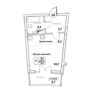Студия квартира, вторичка, 32м2, 5/7 этаж