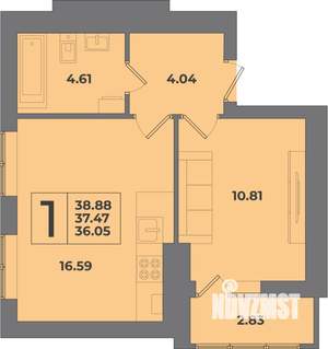 1-к квартира, вторичка, 39м2, 7/8 этаж