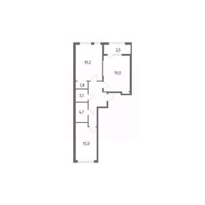 2-к квартира, вторичка, 77м2, 4/8 этаж