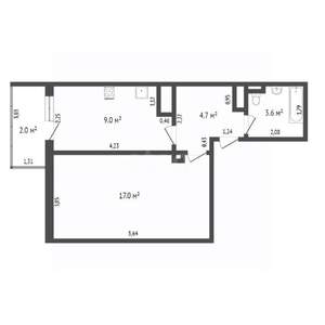 1-к квартира, вторичка, 34м2, 9/15 этаж