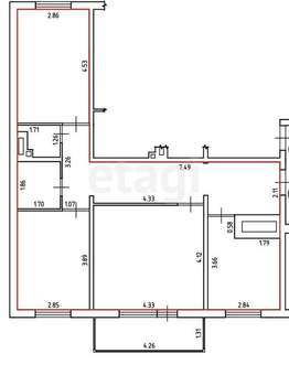 3-к квартира, вторичка, 73м2, 9/9 этаж