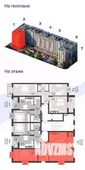 2-к квартира, вторичка, 69м2, 6/9 этаж