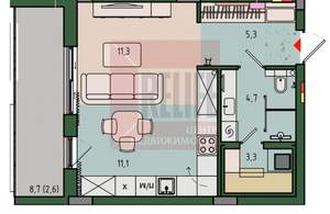 Студия квартира, вторичка, 38м2, 10/13 этаж