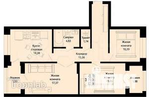 3-к квартира, вторичка, 79м2, 9/10 этаж