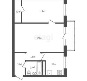 2-к квартира, вторичка, 44м2, 4/5 этаж