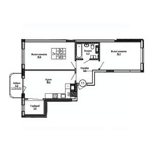 2-к квартира, вторичка, 69м2, 3/9 этаж