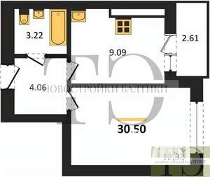 1-к квартира, вторичка, 31м2, 6/9 этаж