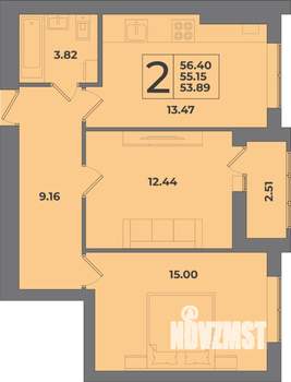2-к квартира, вторичка, 56м2, 7/8 этаж