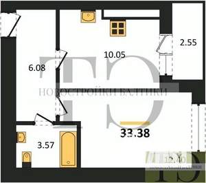 1-к квартира, вторичка, 33м2, 6/9 этаж
