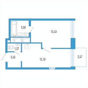 1-к квартира, вторичка, 33м2, 7/26 этаж