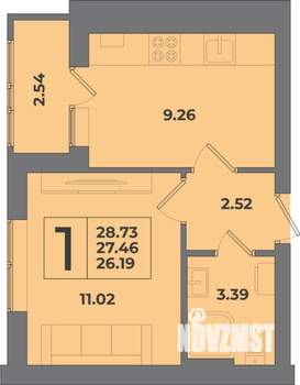 1-к квартира, вторичка, 27м2, 4/8 этаж
