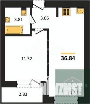 1-к квартира, вторичка, 37м2, 5/9 этаж