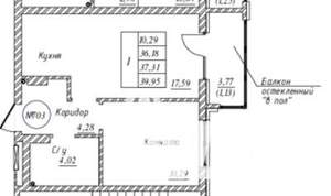 1-к квартира, вторичка, 40м2, 5/9 этаж