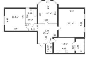 3-к квартира, вторичка, 110м2, 10/14 этаж