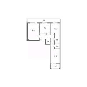3-к квартира, вторичка, 82м2, 7/8 этаж