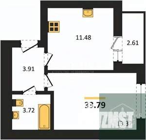 1-к квартира, вторичка, 34м2, 7/9 этаж