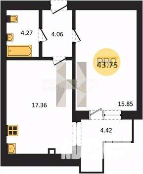 1-к квартира, вторичка, 36м2, 8/10 этаж