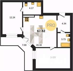 1-к квартира, вторичка, 39м2, 8/8 этаж