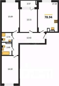 2-к квартира, вторичка, 63м2, 5/9 этаж