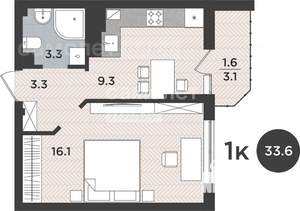 1-к квартира, вторичка, 35м2, 1/10 этаж