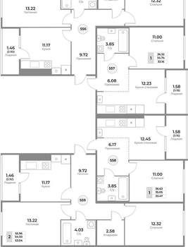 2-к квартира, вторичка, 55м2, 3/10 этаж