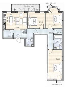 3-к квартира, вторичка, 111м2, 6/7 этаж