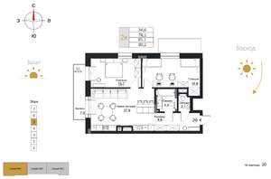 2-к квартира, строящийся дом, 80м2, 5/7 этаж
