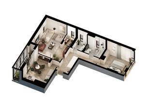 2-к квартира, строящийся дом, 75м2, 2/7 этаж