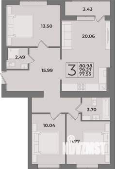 3-к квартира, вторичка, 81м2, 7/9 этаж
