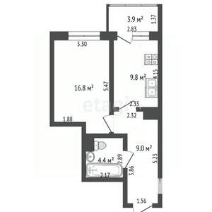 1-к квартира, вторичка, 40м2, 11/17 этаж
