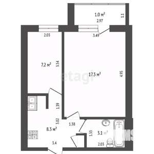 2-к квартира, вторичка, 36м2, 3/5 этаж