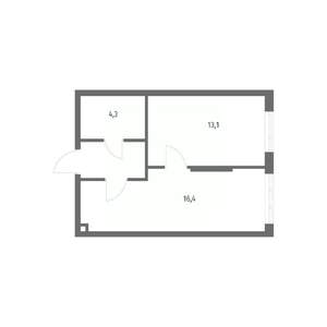 1-к квартира, строящийся дом, 38м2, 2/8 этаж