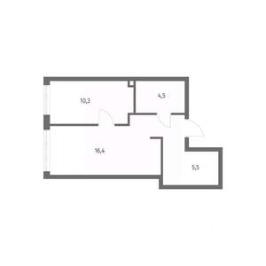 1-к квартира, строящийся дом, 40м2, 6/8 этаж