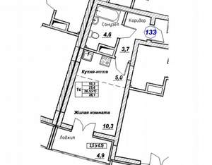 Студия квартира, вторичка, 29м2, 3/7 этаж