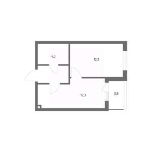 1-к квартира, строящийся дом, 33м2, 8/8 этаж